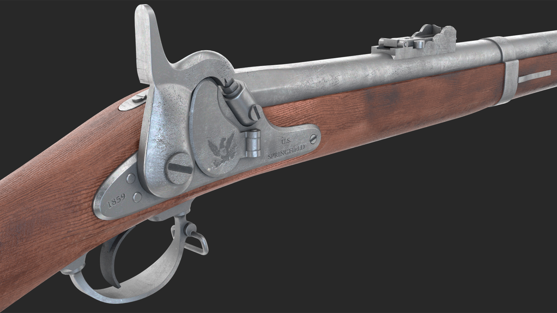 3D Vintage Flintlock Rifle model