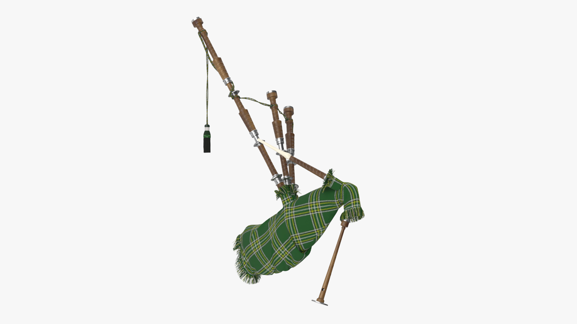 3D Mannequin with Scottish Green Bagpipes model