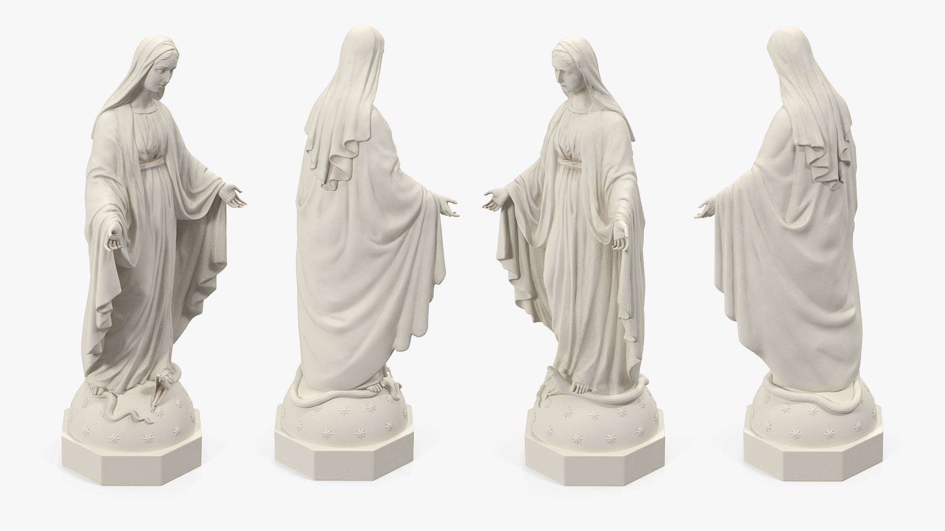 3D Blessed Virgin Mary Statue Marble model