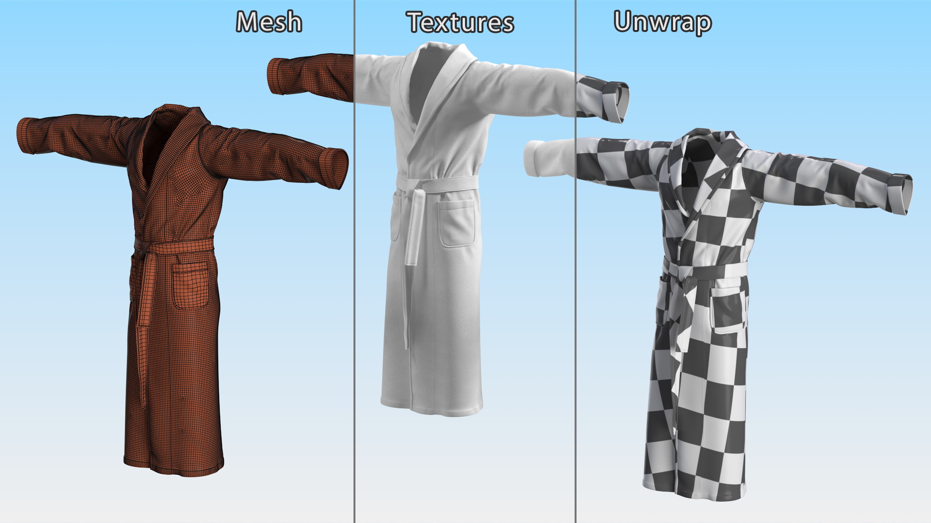 Spa Bathrobe T-Pose 3D model