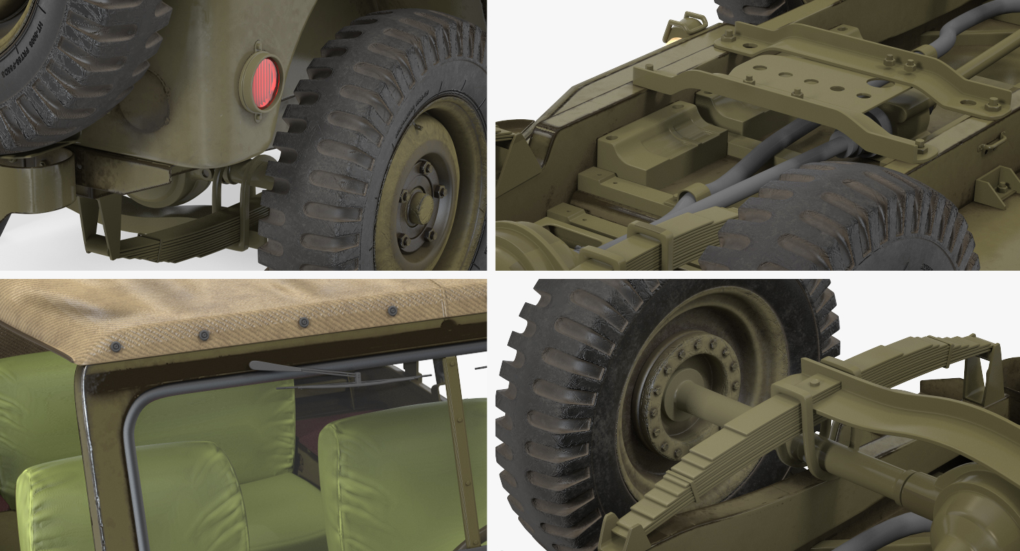 3D Jeep Willys 1944 Convertible model