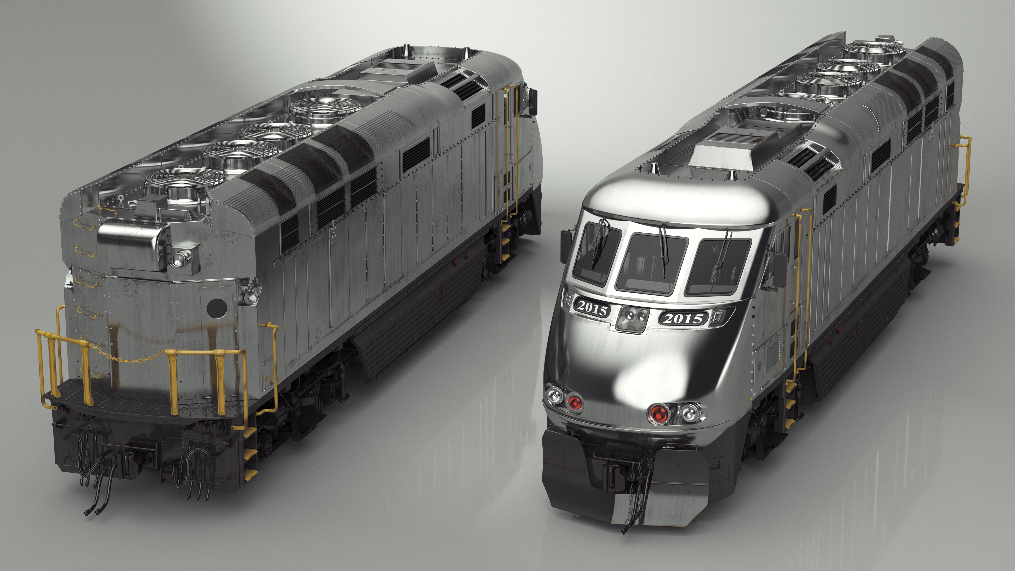 3D model Vintage Diesel Locomotive