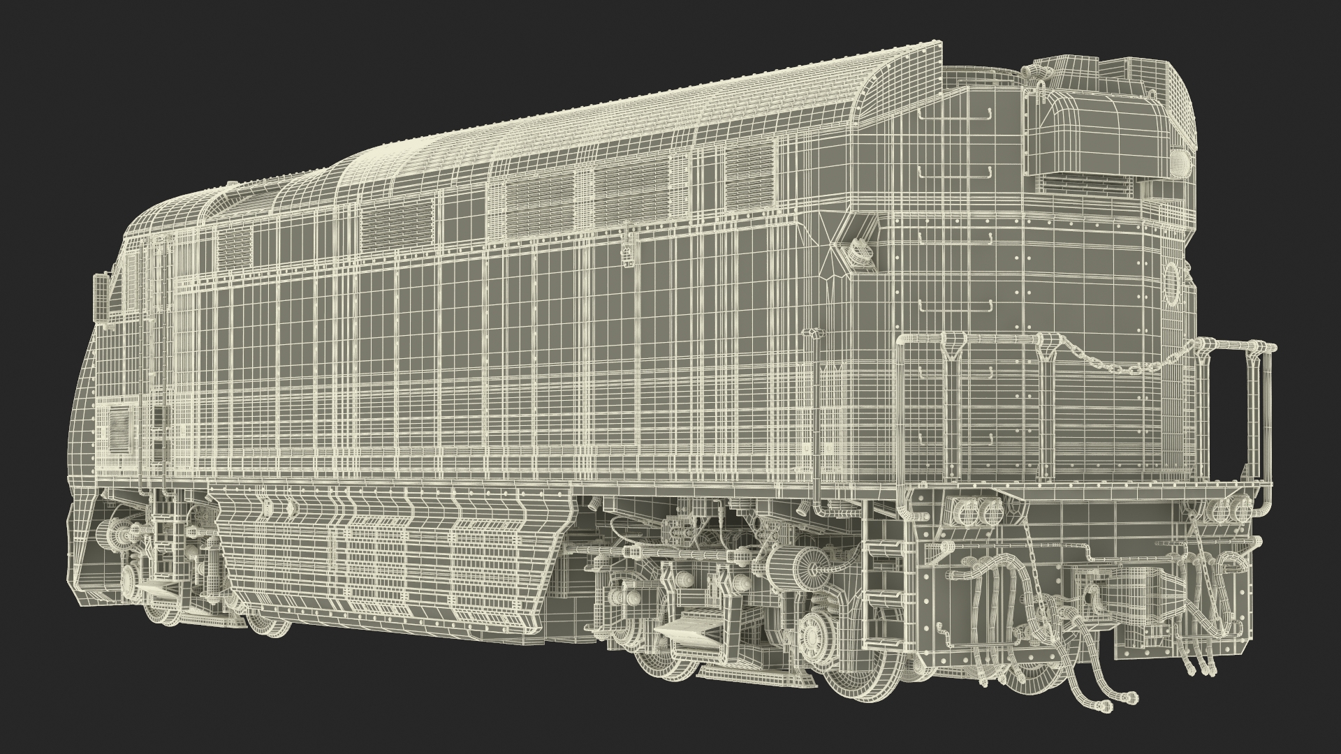 3D model Vintage Diesel Locomotive