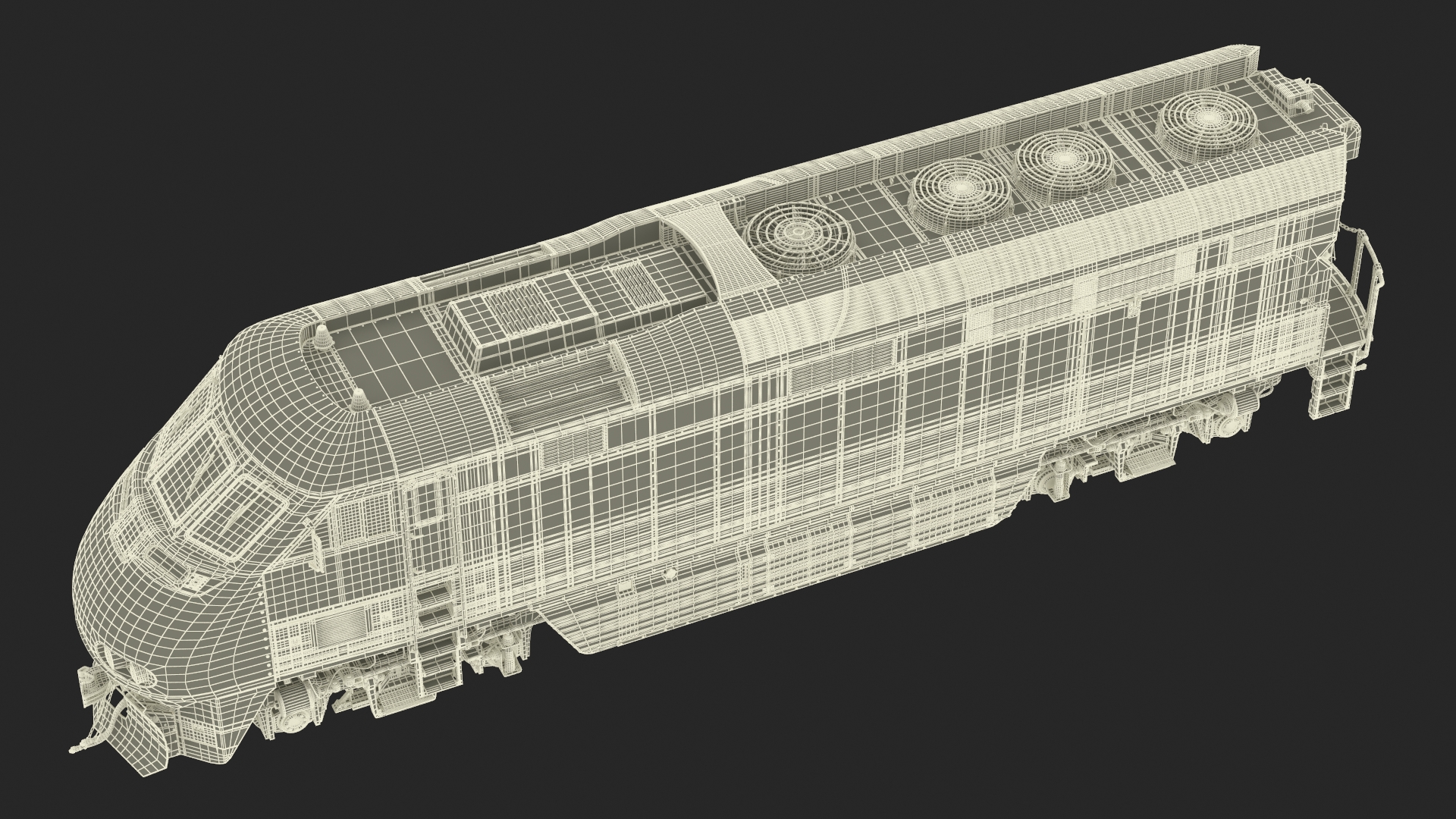 3D model Vintage Diesel Locomotive