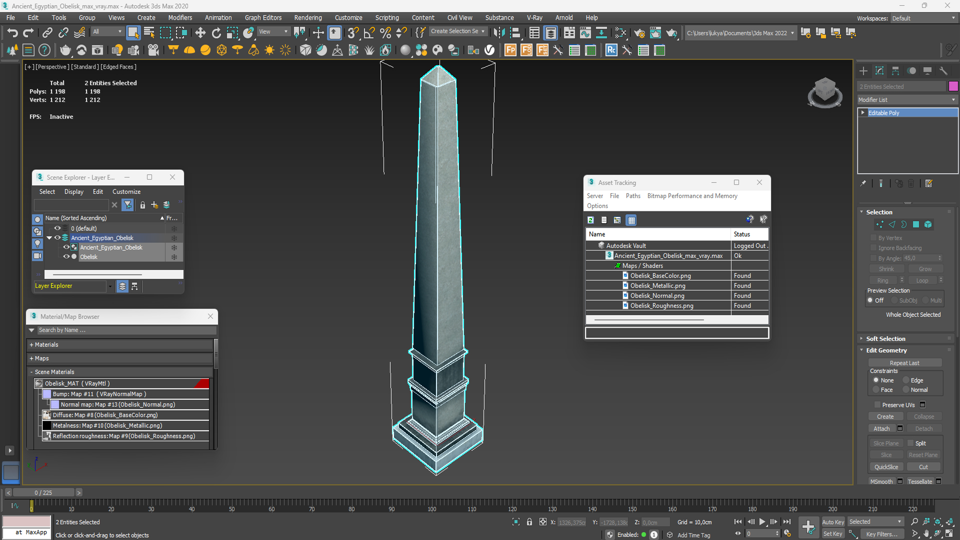 Ancient Egyptian Obelisk 3D model