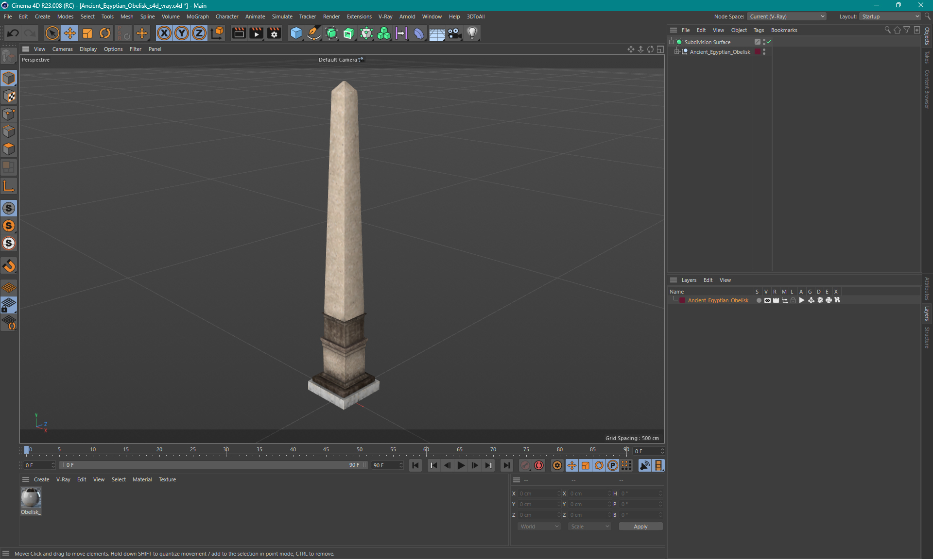 Ancient Egyptian Obelisk 3D model