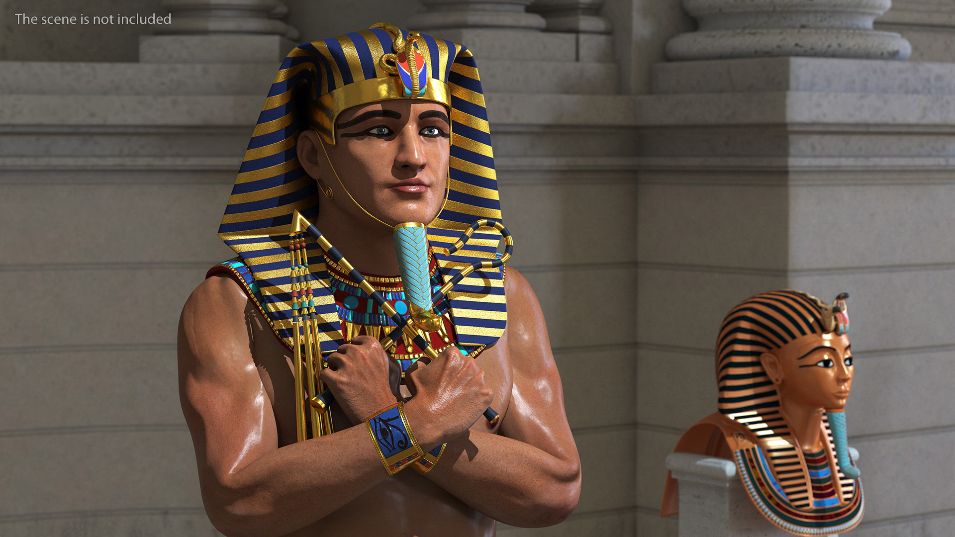 Egypt Pharaoh with Crook and Flail 3D model