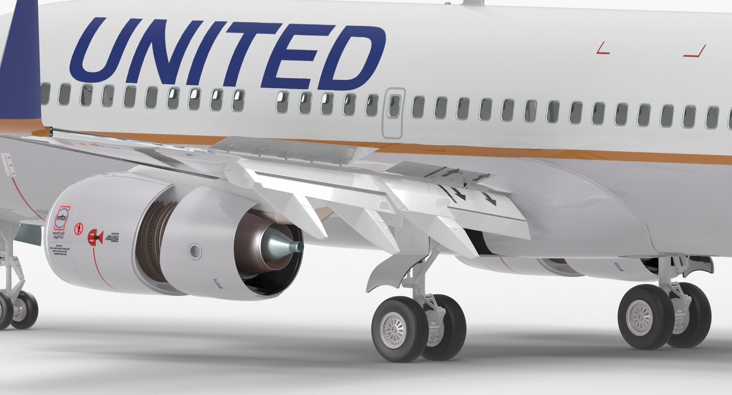 Boeing 737 700 United Airlines Rigged 3D