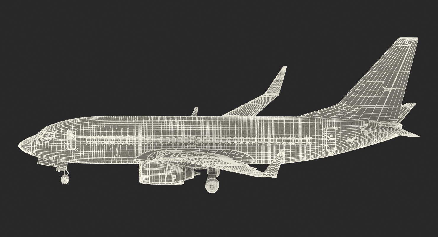 Boeing 737 700 United Airlines Rigged 3D