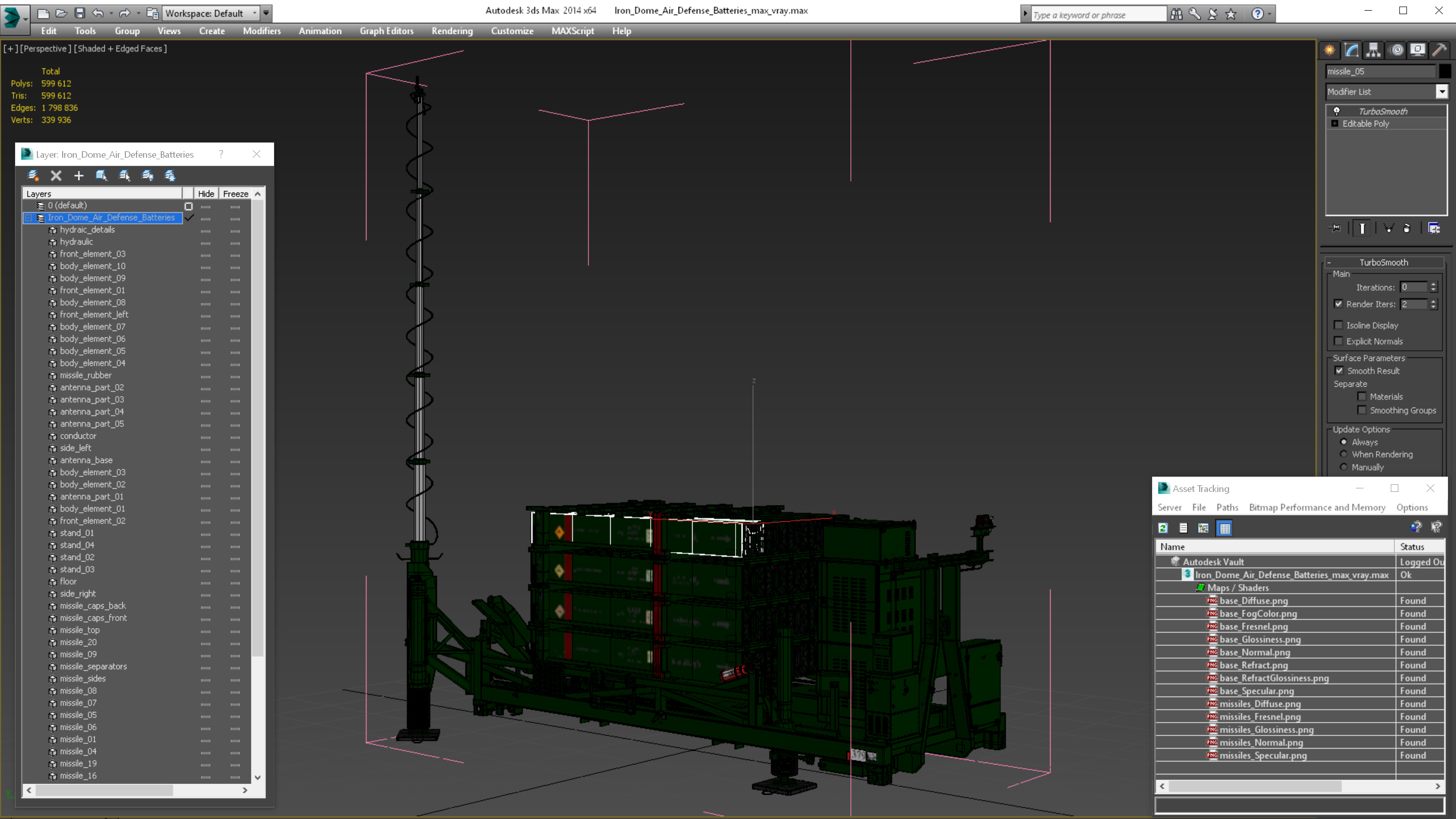 3D Iron Dome Air Defense Batteries