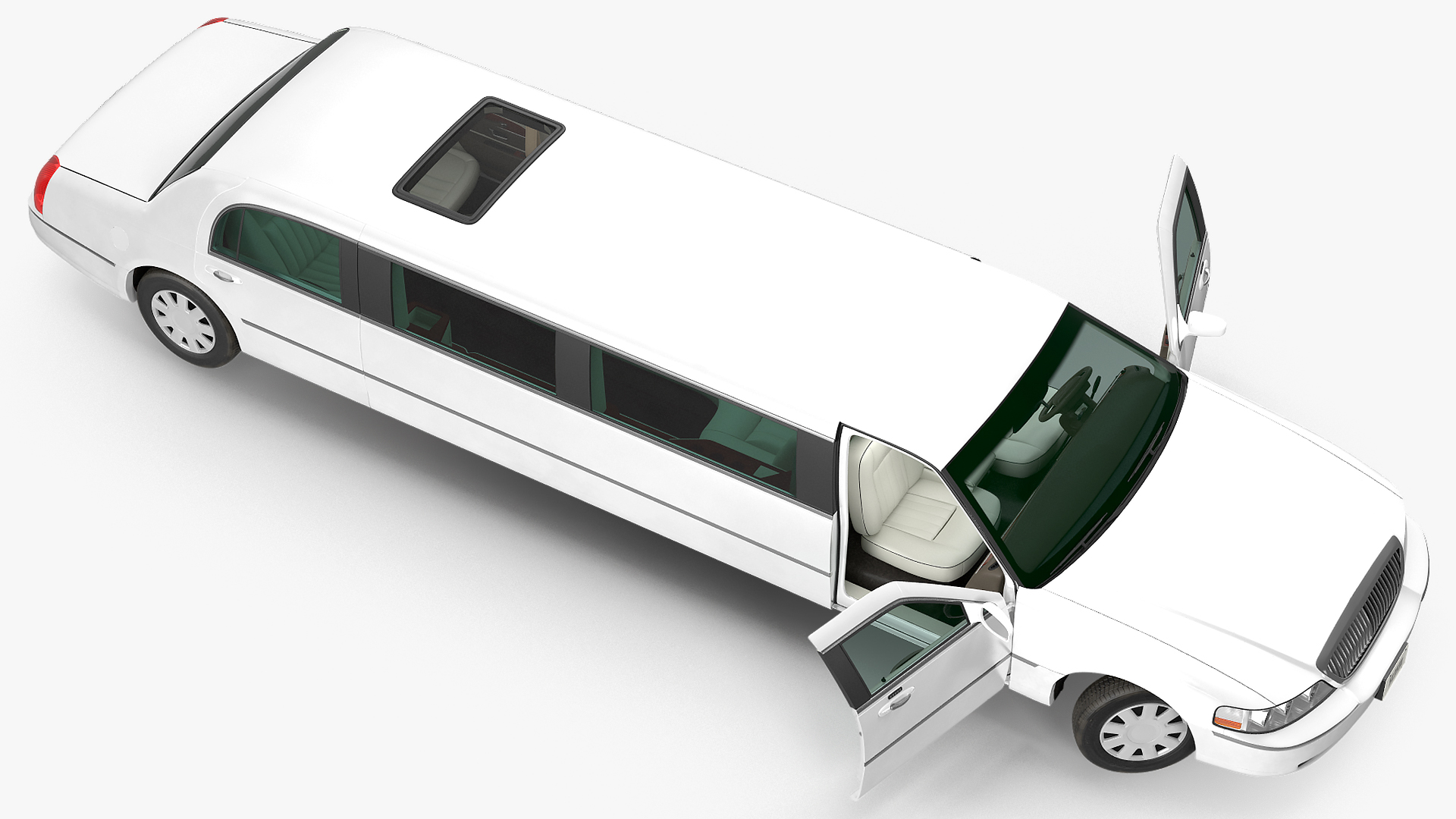 3D model Limousine Generic White Rigged