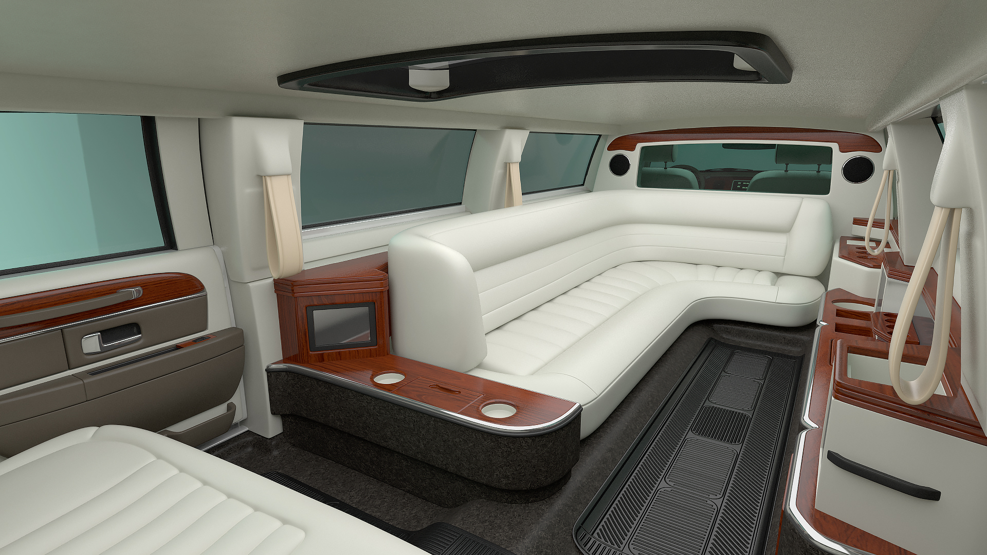 3D model Limousine Generic White Rigged