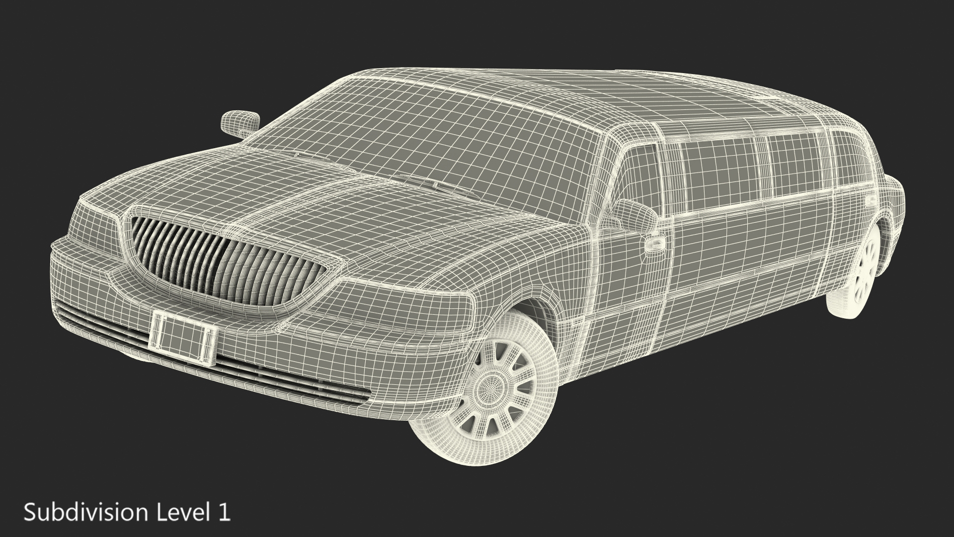 3D model Limousine Generic White Rigged