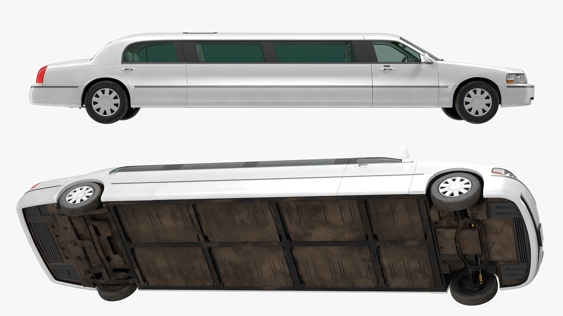 3D model Limousine Generic White Rigged