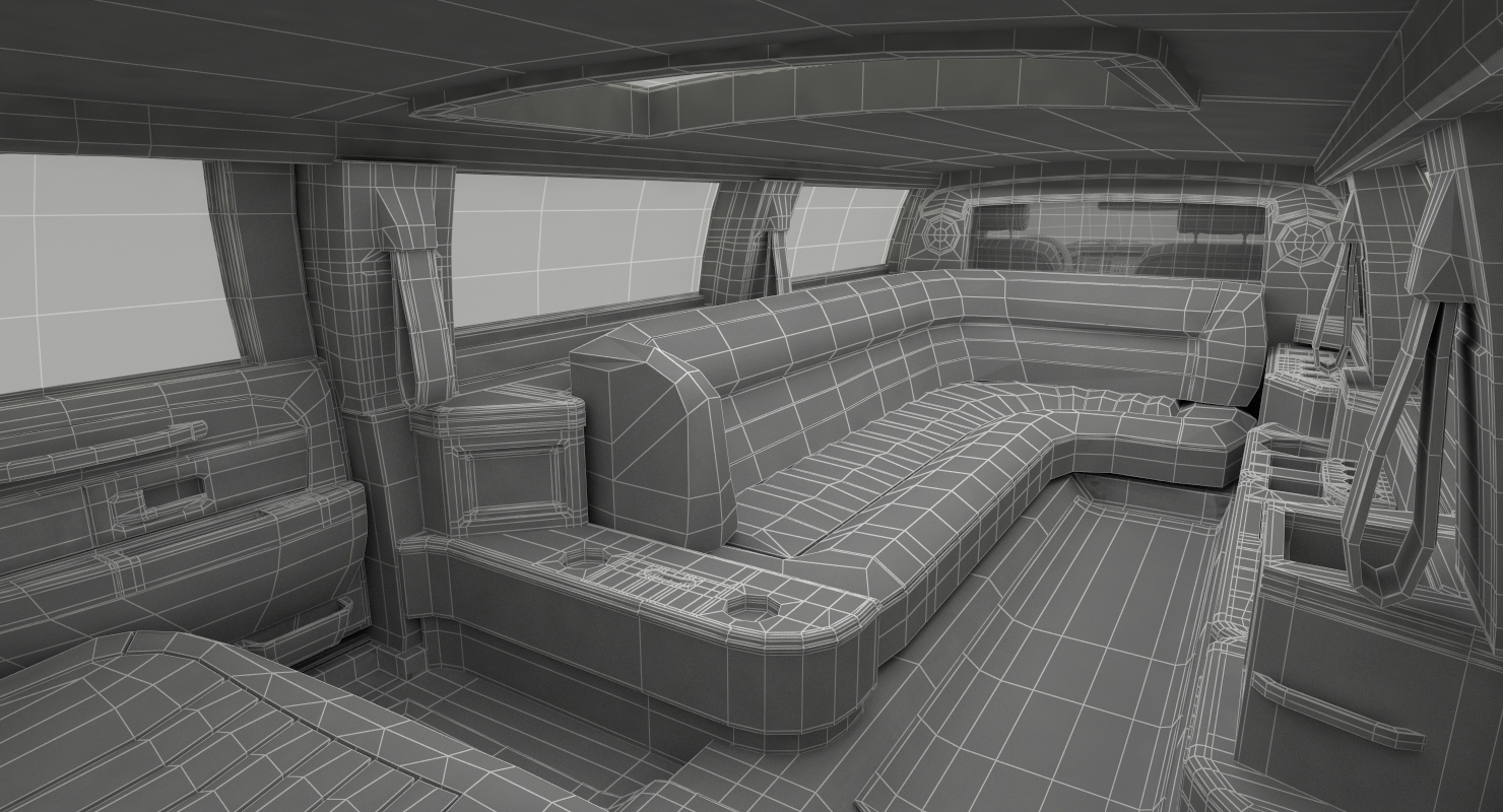 3D model Limousine Generic White Rigged