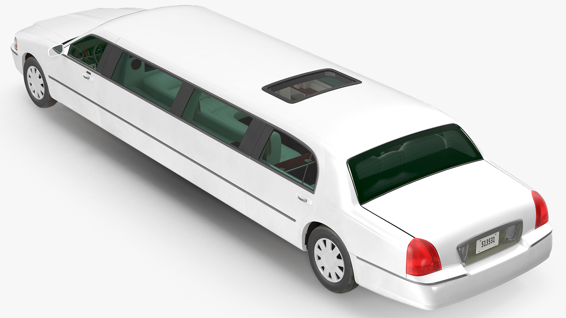 3D model Limousine Generic White Rigged