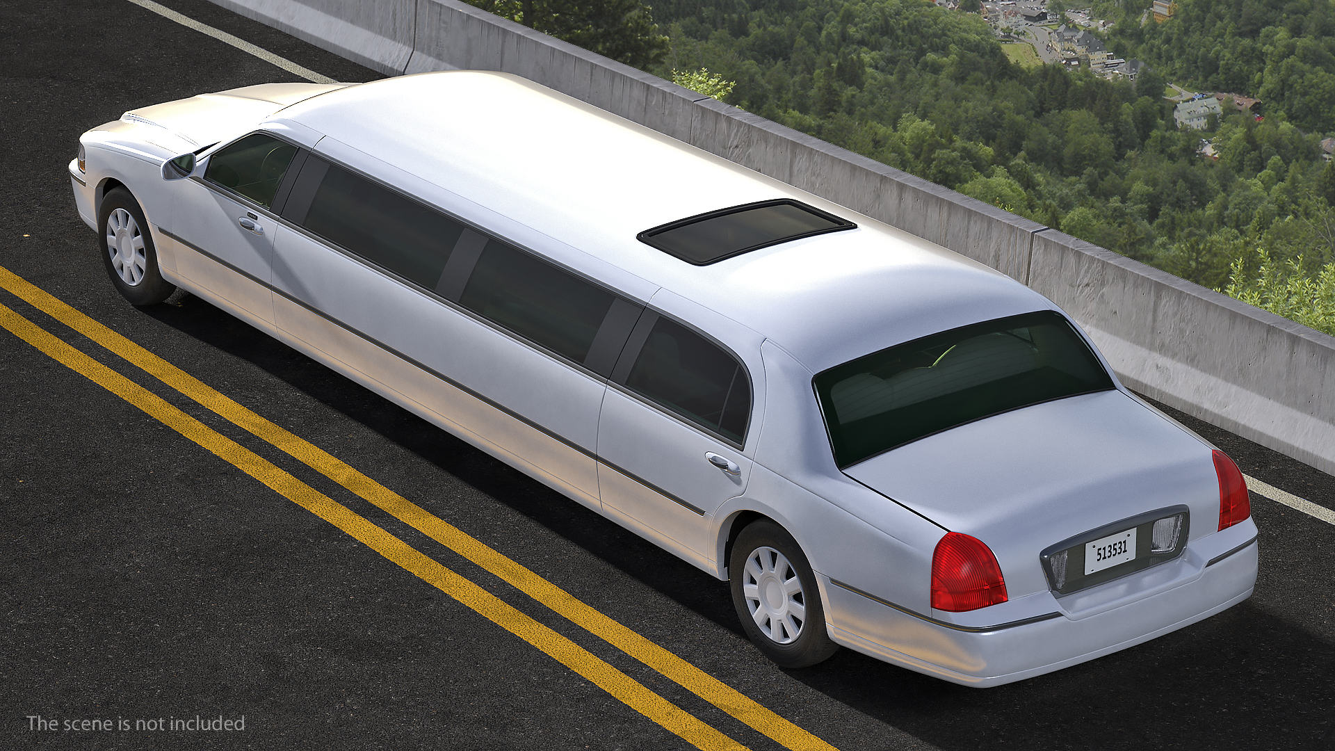 3D model Limousine Generic White Rigged