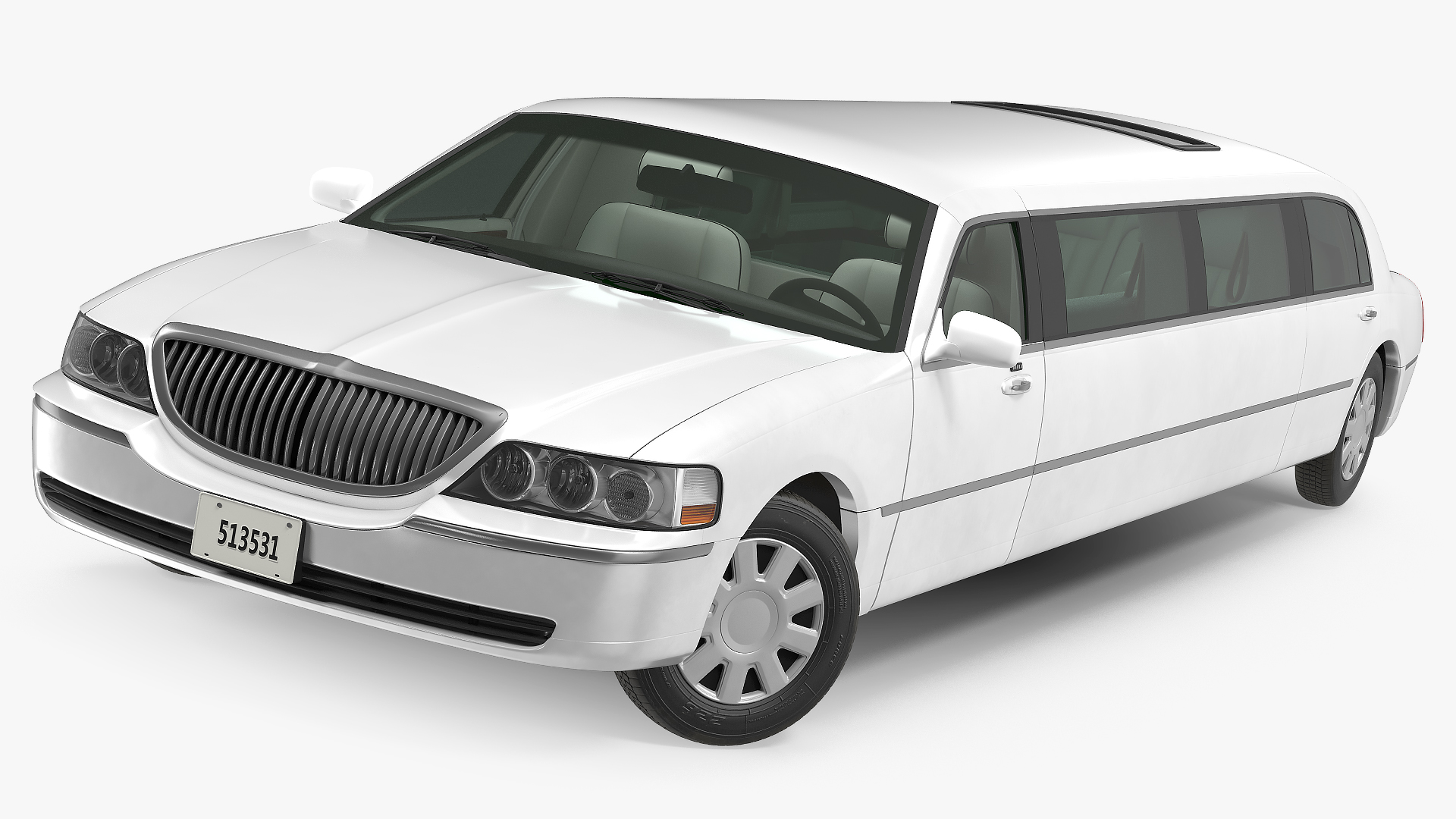 3D model Limousine Generic White Rigged