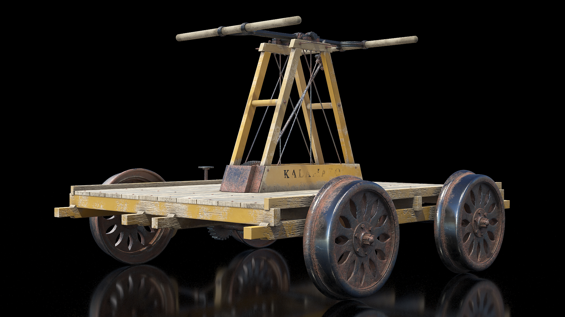 3D Kalamazoo Vintage Railway Handcar model