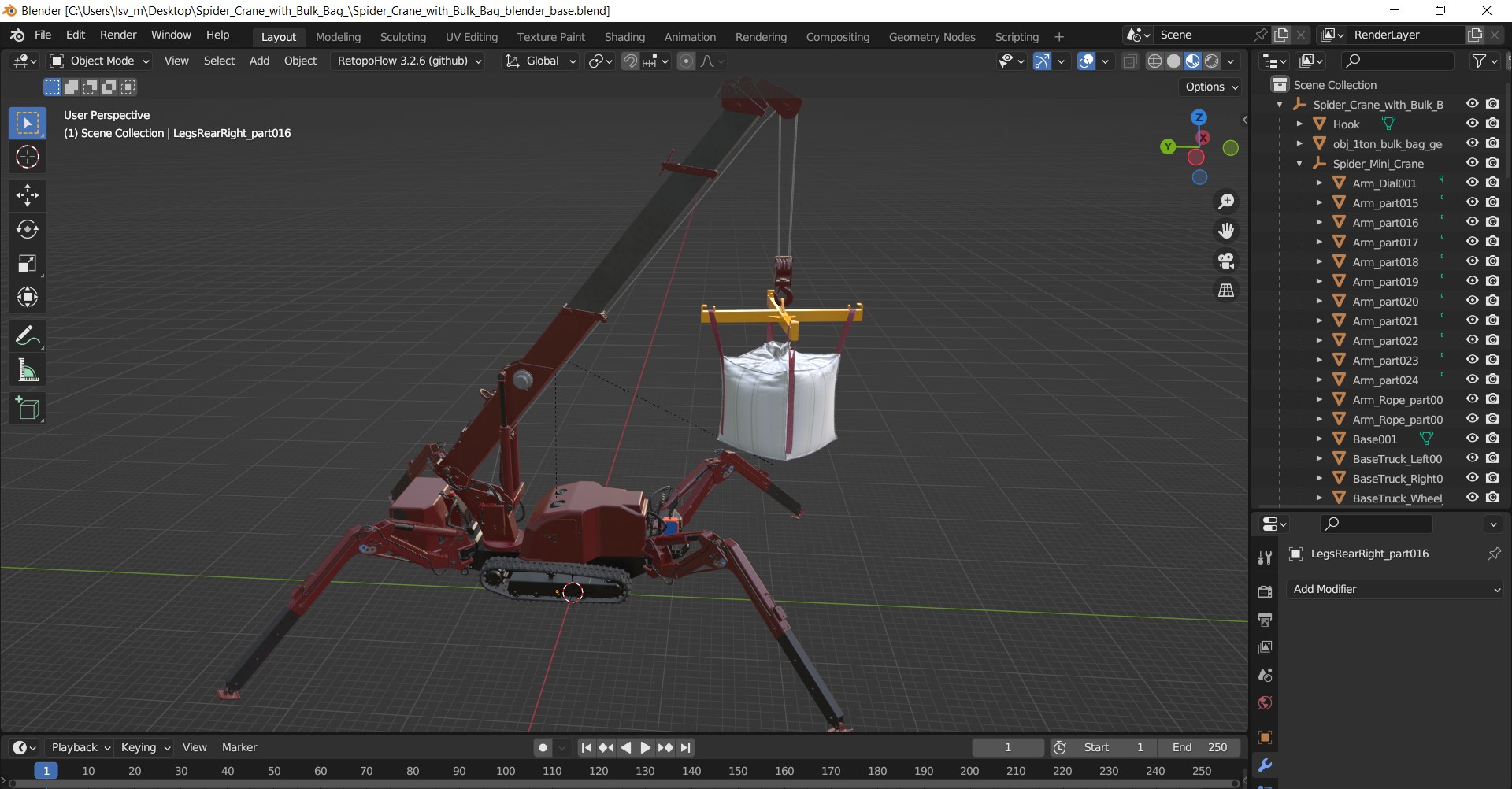 3D Spider Crane with Bulk Bag