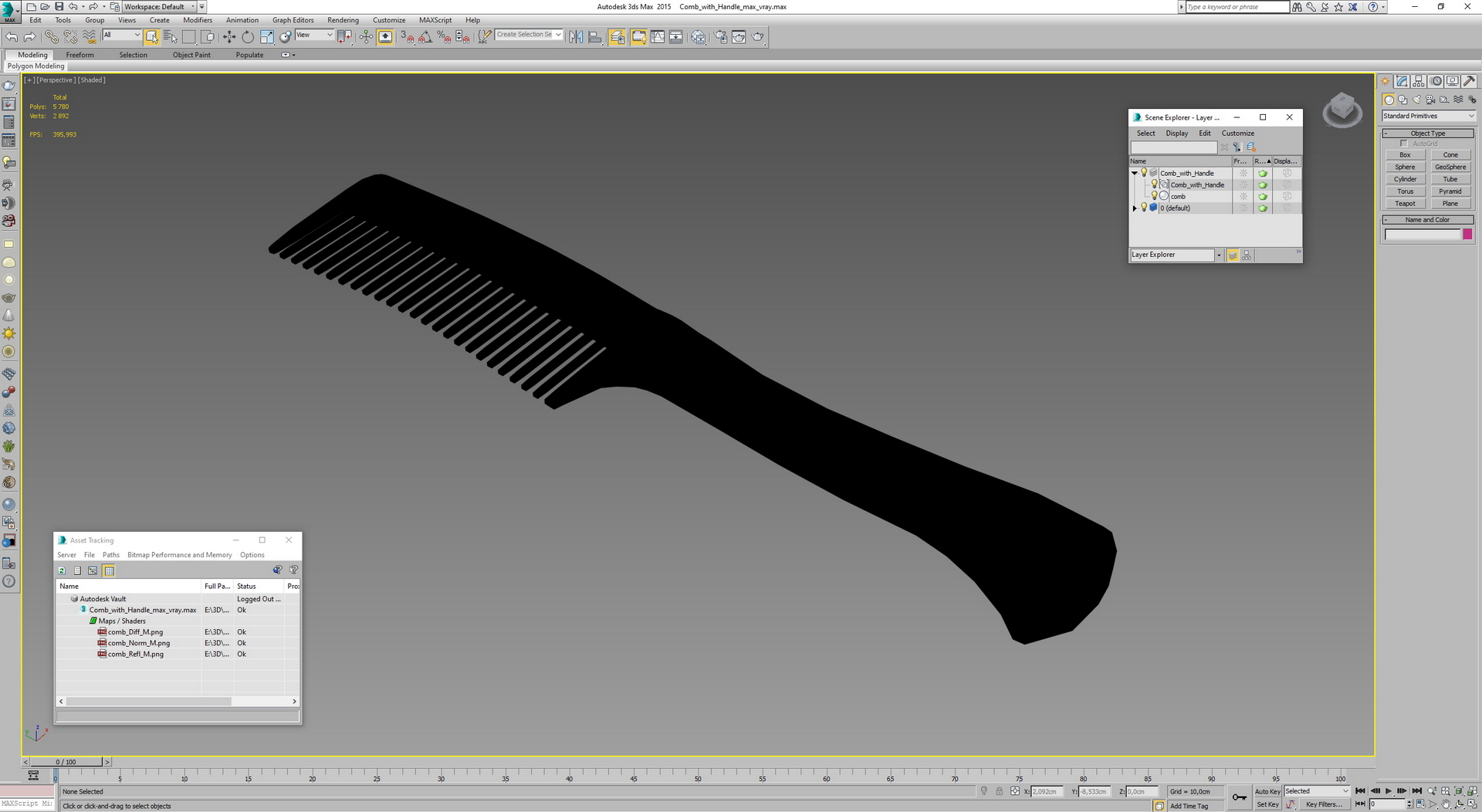 3D Comb with Handle