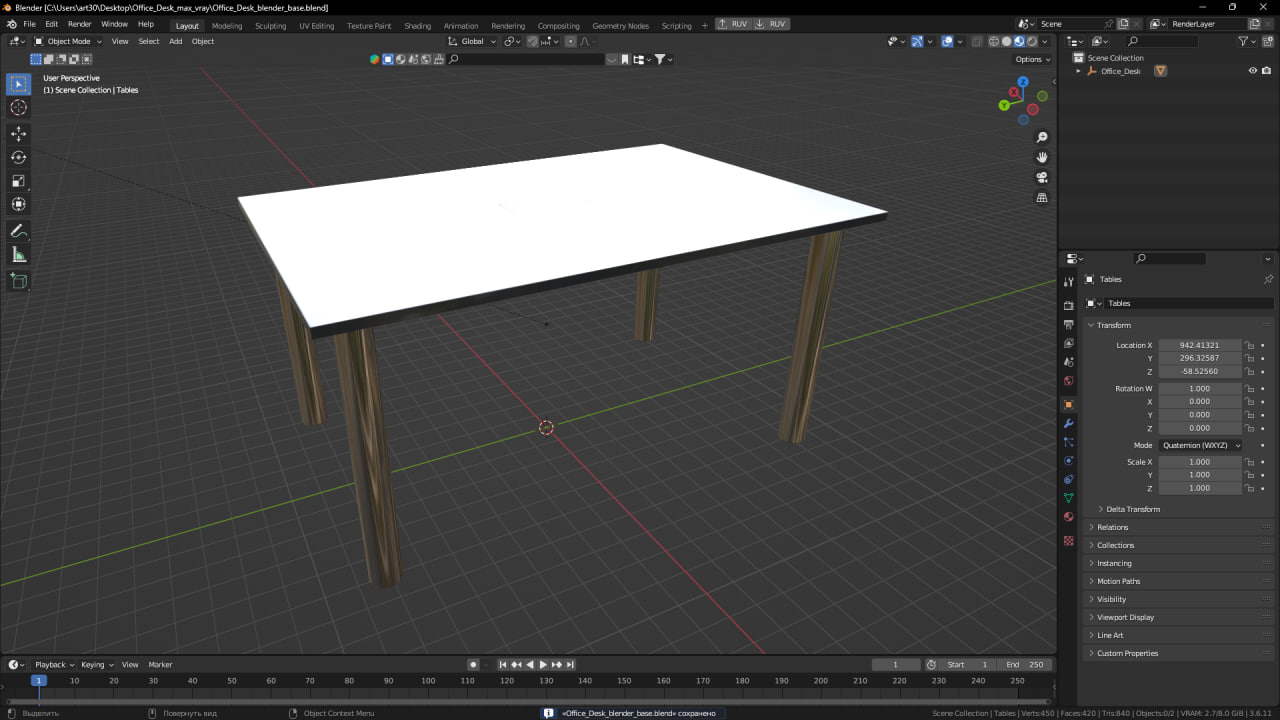 3D Office Desk