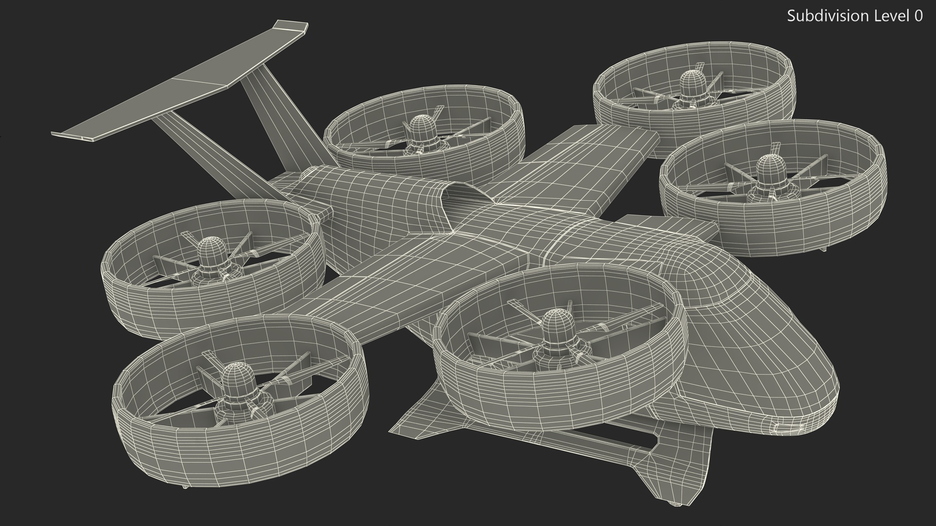 3D model Flying Taxi Bell Nexus Simple Interior Rigged