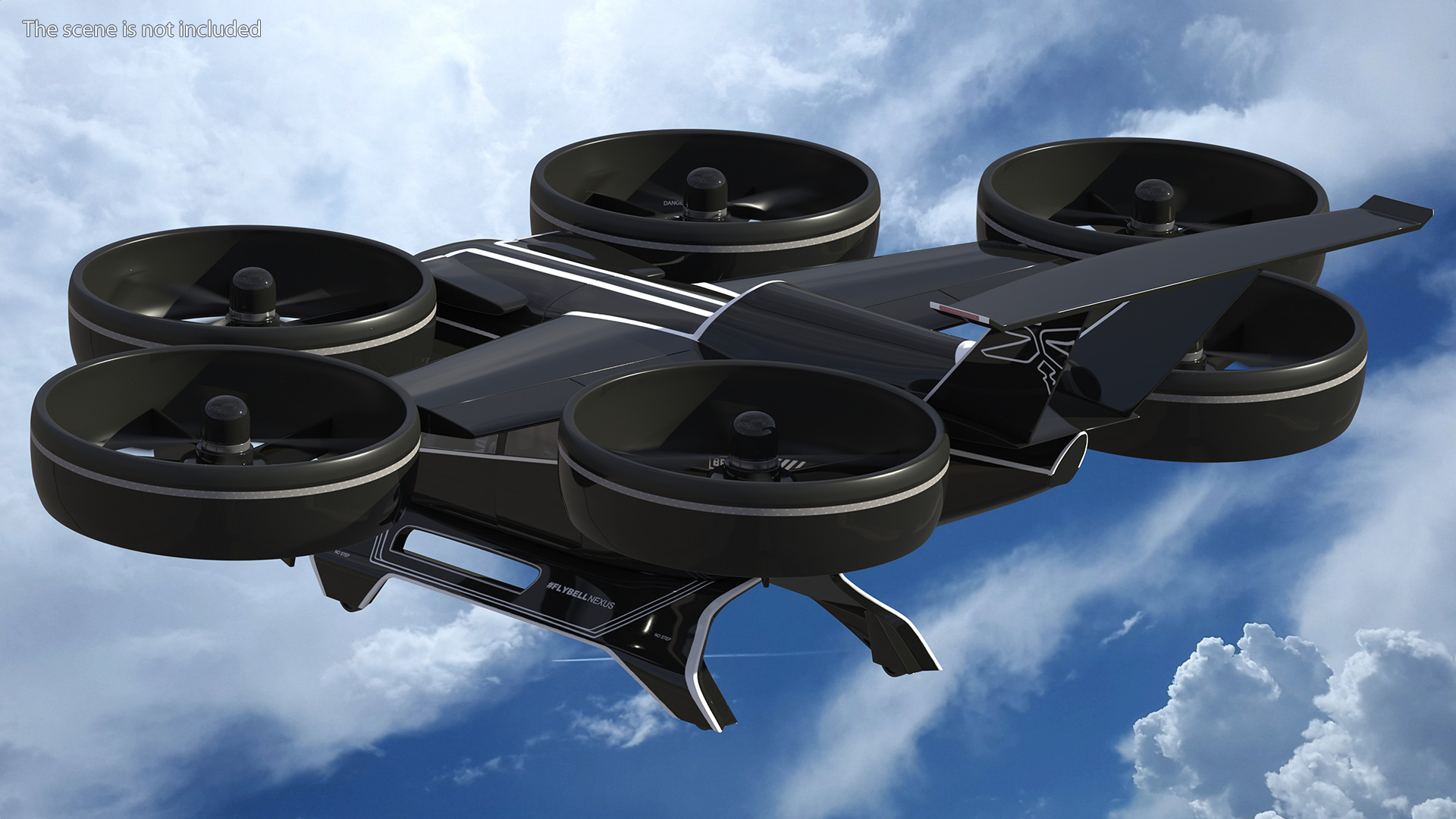 3D model Flying Taxi Bell Nexus Simple Interior Rigged