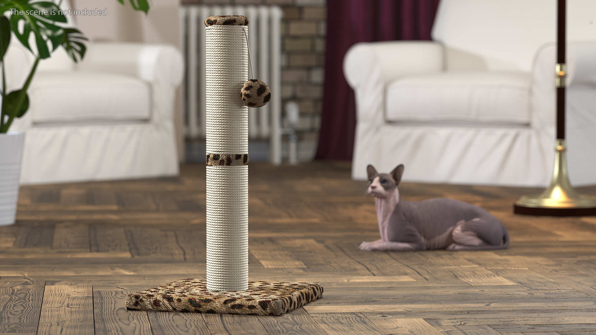 Cat Scratching Post Ball Spot 3D model