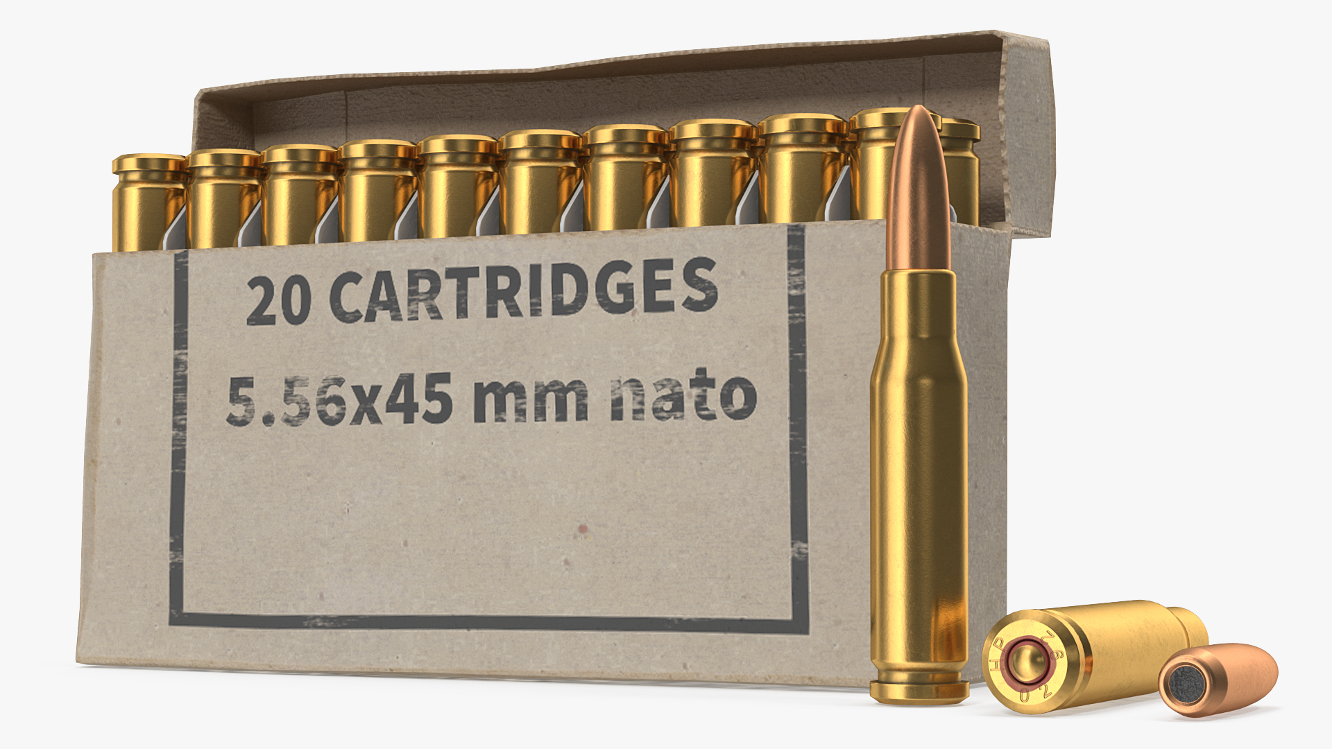 3D Box of 5_56x45mm NATO Rounds model