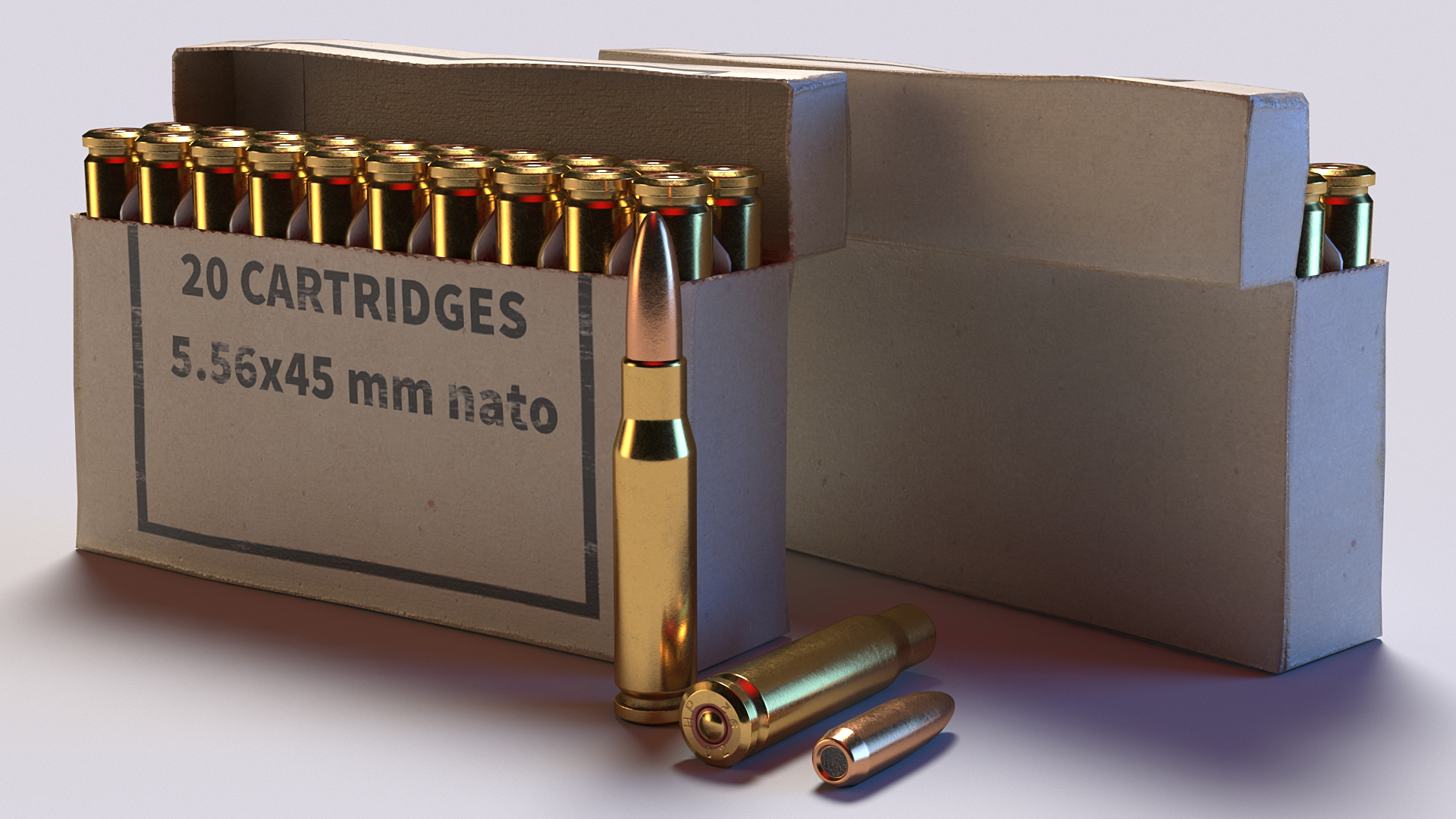 3D Box of 5_56x45mm NATO Rounds model