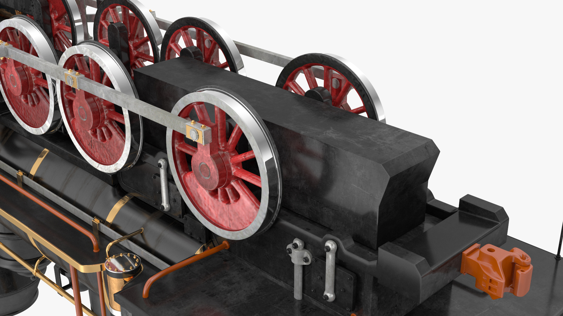 1860s Steam Locomotive 3D