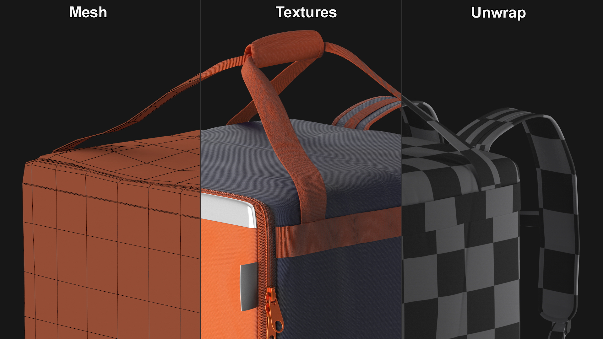 Food Delivery Bag Closed Multicolored 3D