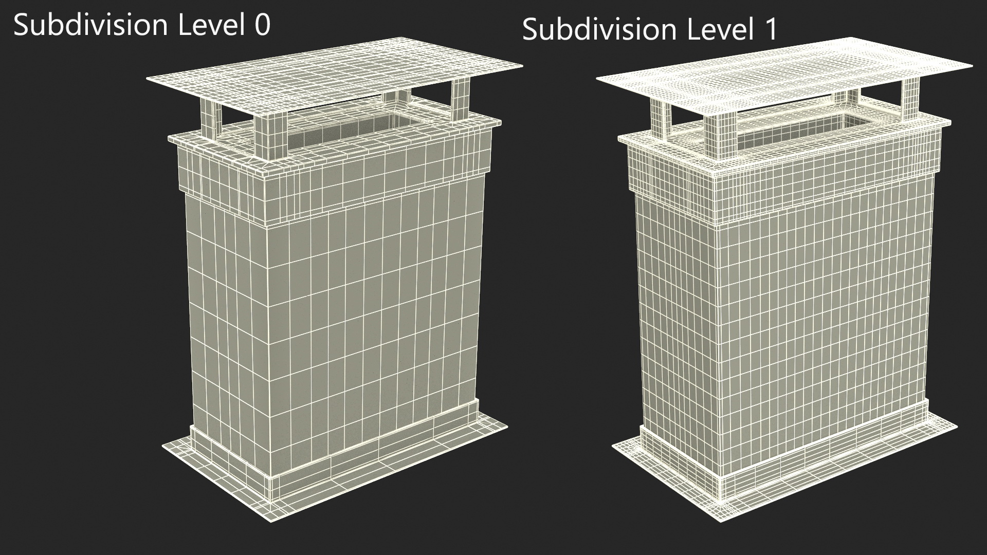 3D model Rectangular Brick Chimney