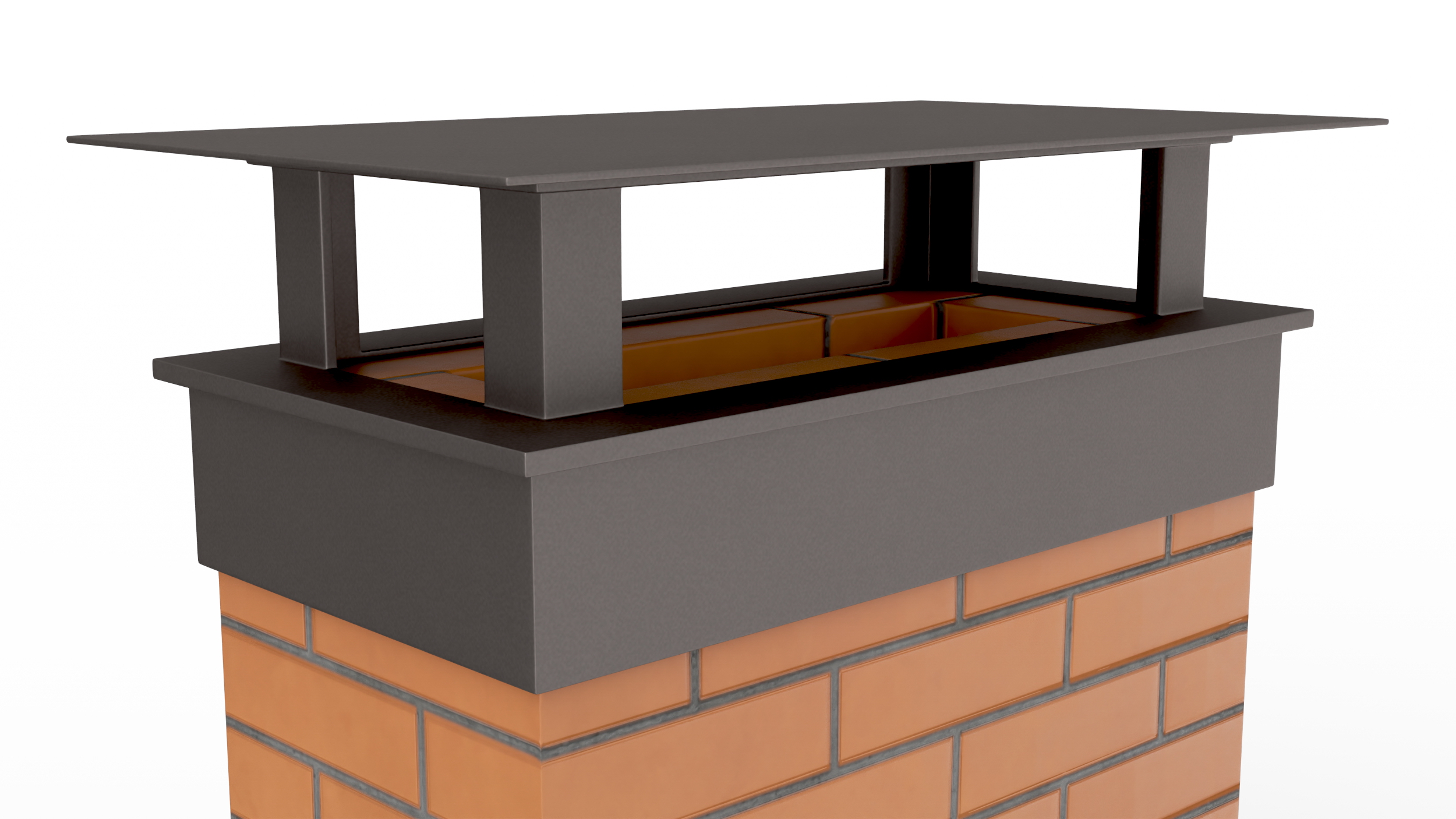 3D model Rectangular Brick Chimney