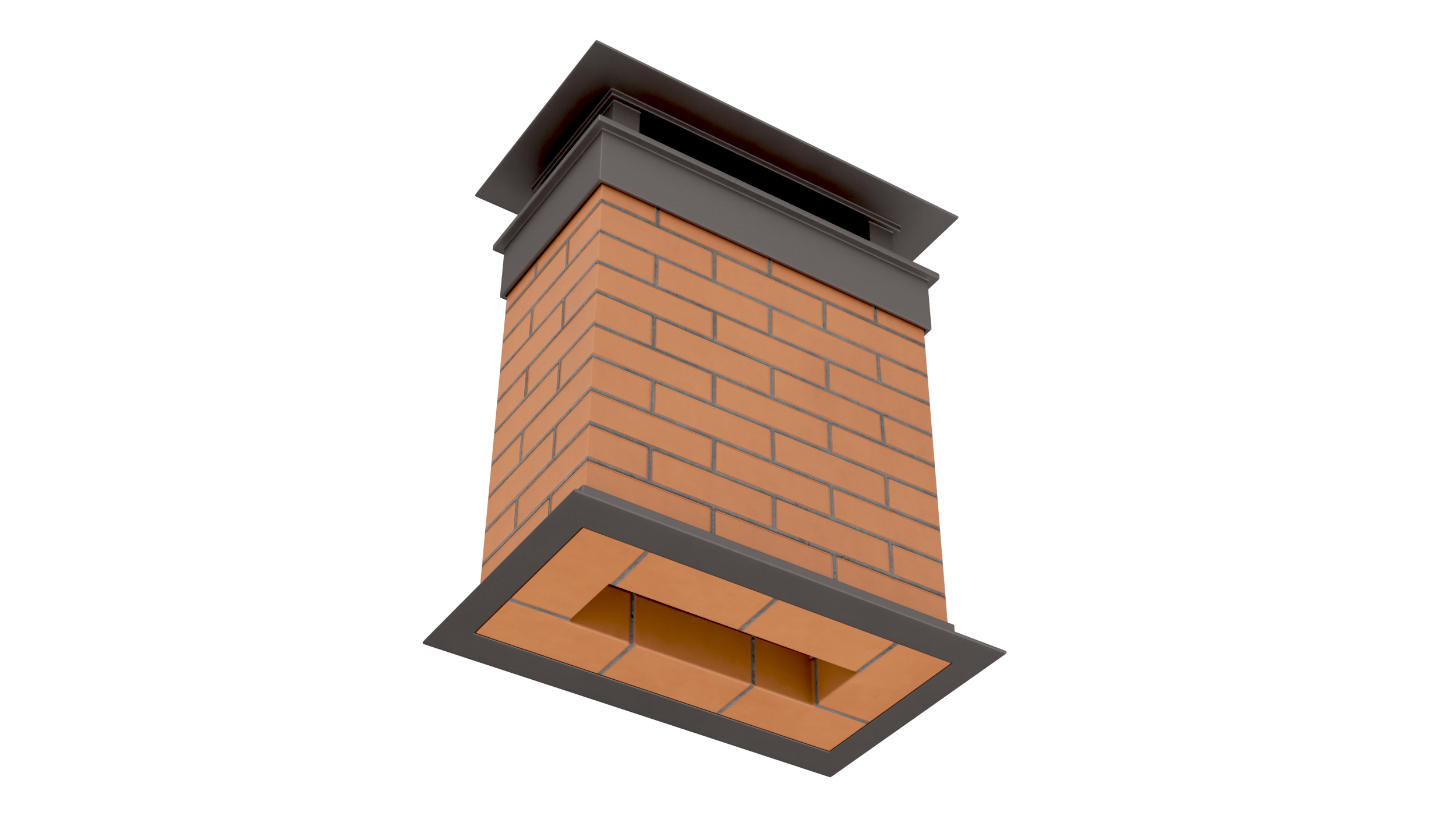 3D model Rectangular Brick Chimney