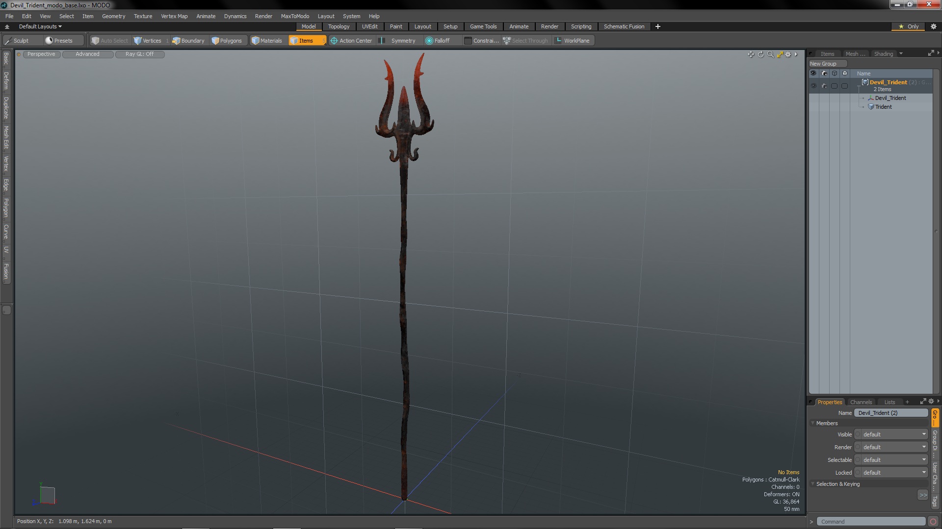 3D Devil Trident model