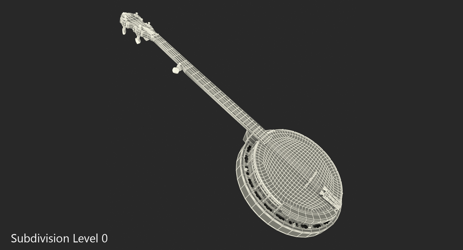 3D Vintage Banjo model