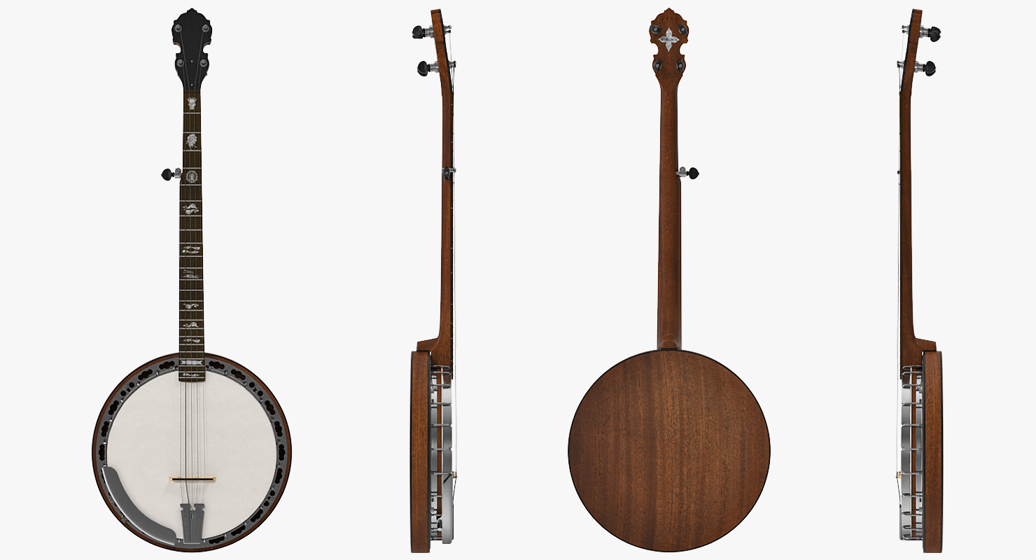 3D Vintage Banjo model