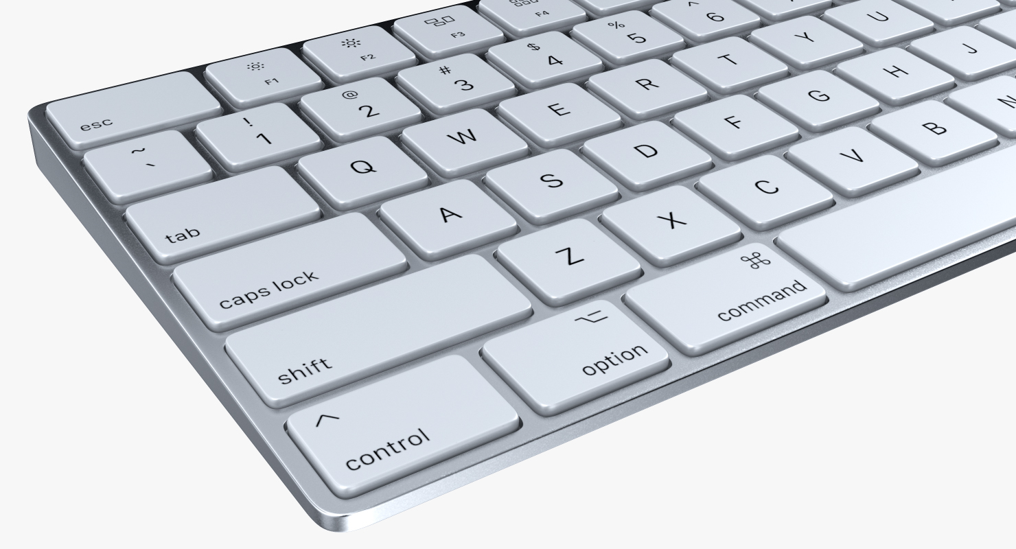 Apple Magic Keyboard 2 Silver 3D model