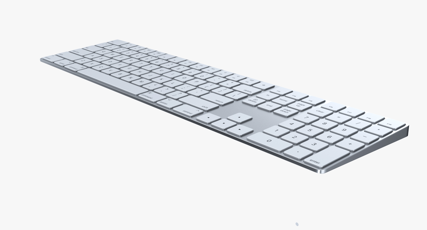 Apple Magic Keyboard 2 Silver 3D model