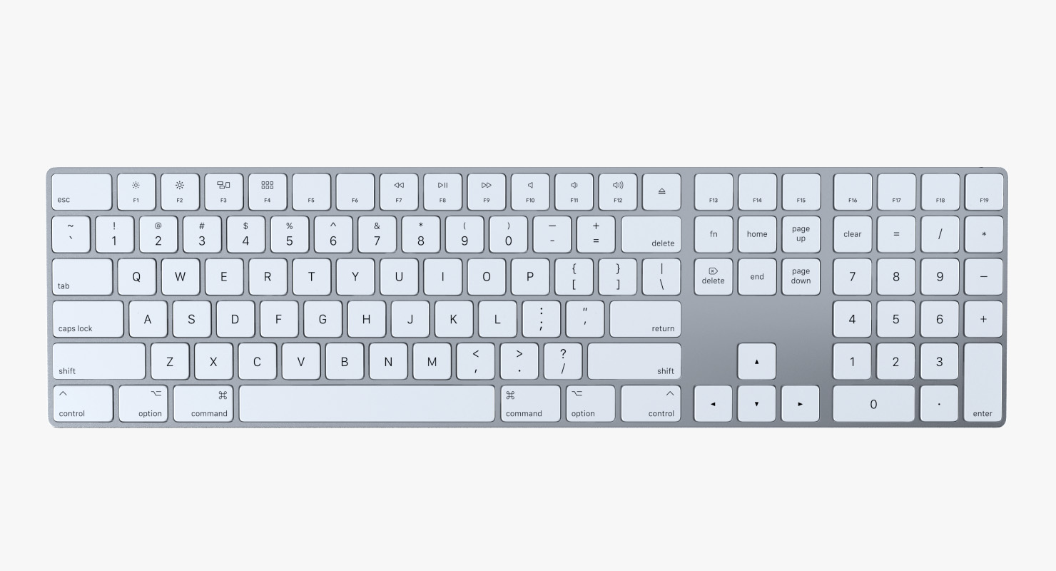 Apple Magic Keyboard 2 Silver 3D model