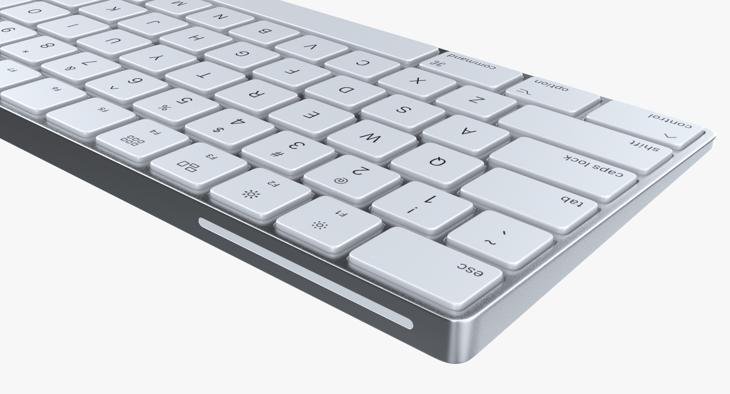 Apple Magic Keyboard 2 Silver 3D model