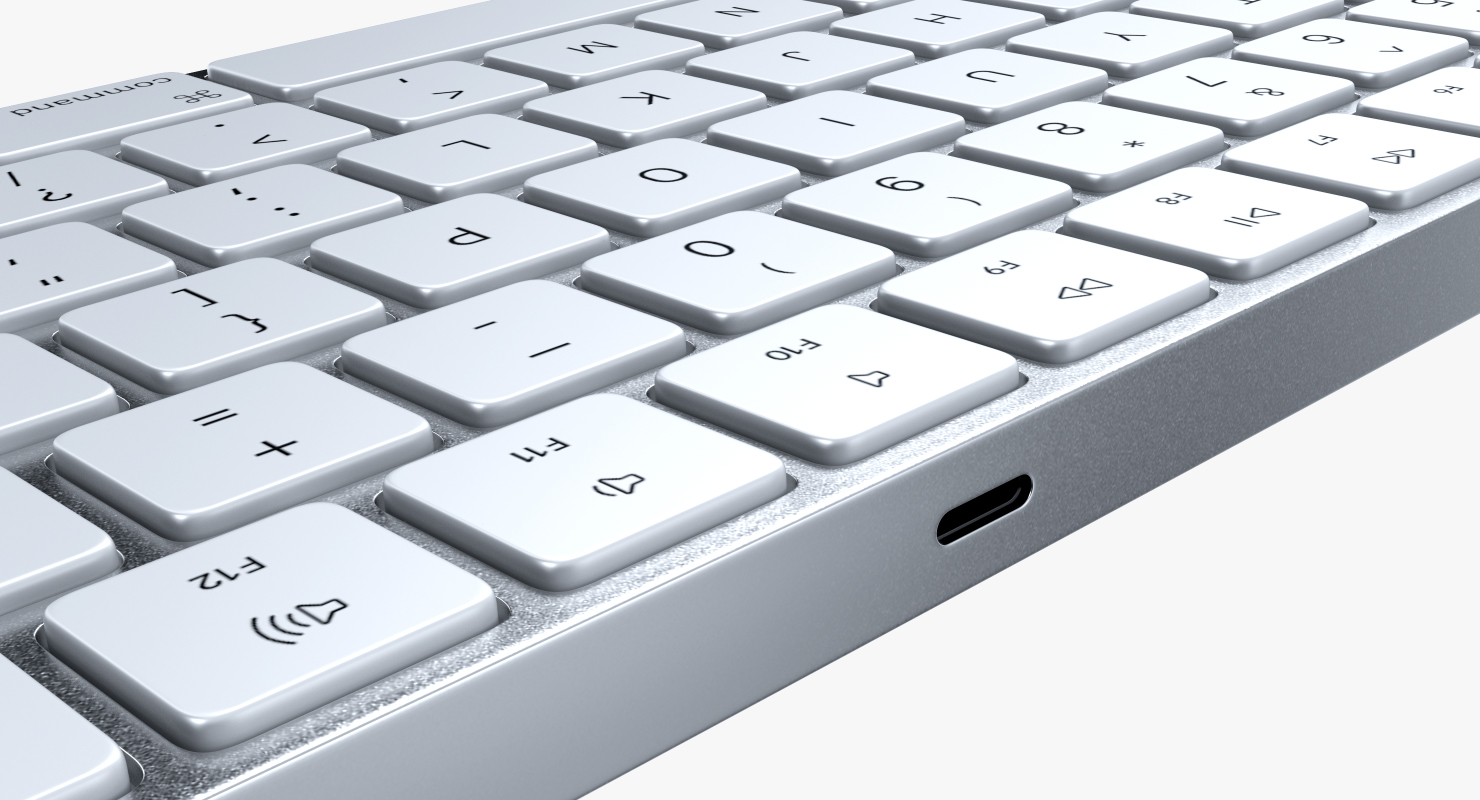 Apple Magic Keyboard 2 Silver 3D model