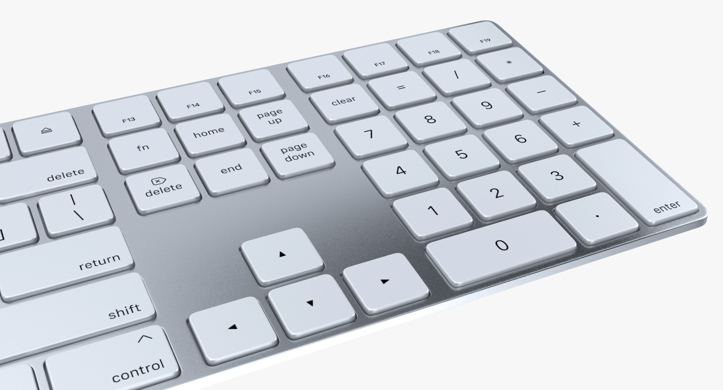 Apple Magic Keyboard 2 Silver 3D model