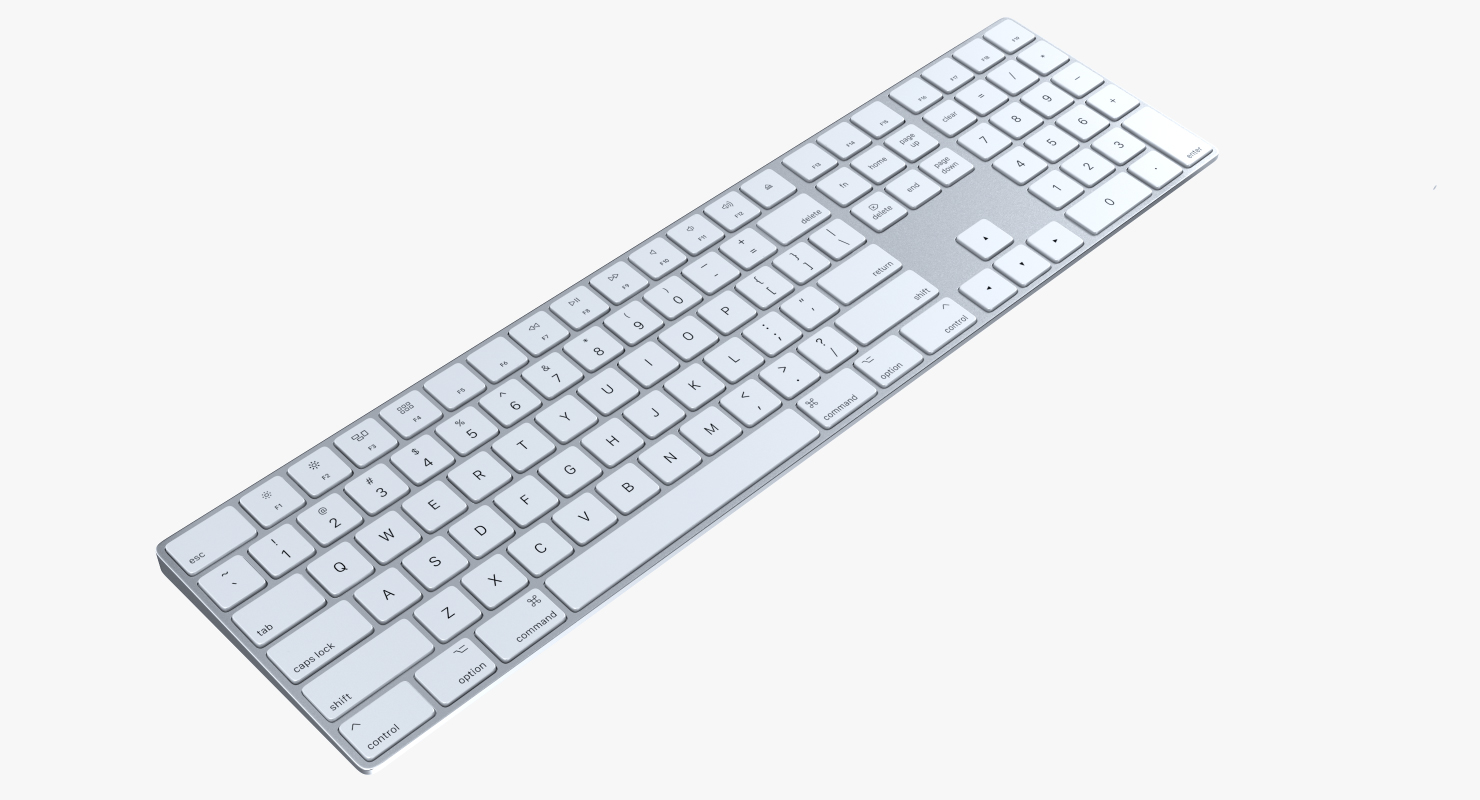 Apple Magic Keyboard 2 Silver 3D model