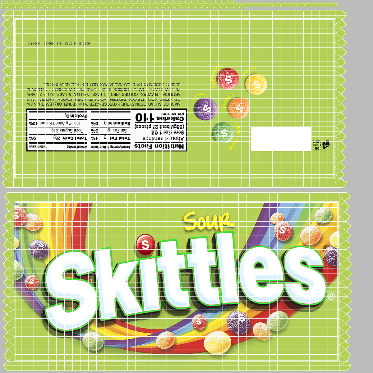 Skittles Candies in Bowl with Package 3D