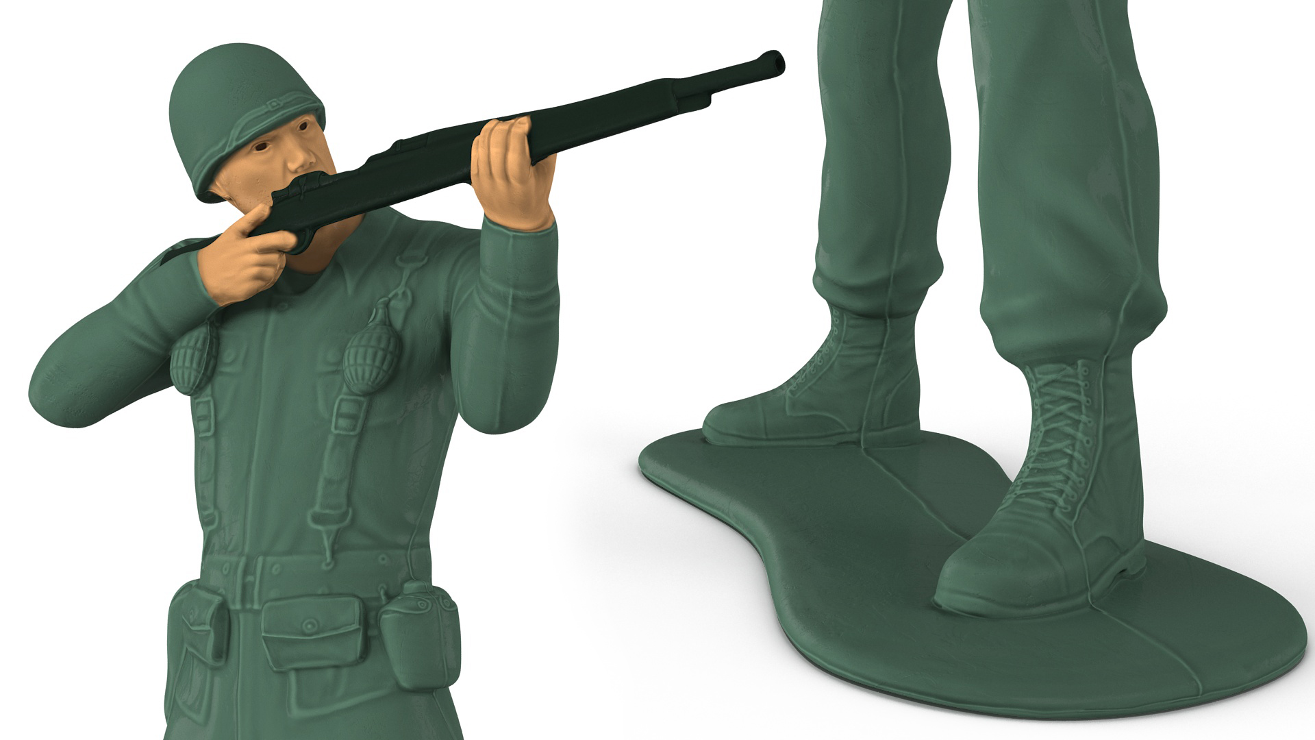 3D Vintage Toy Soldier Set model