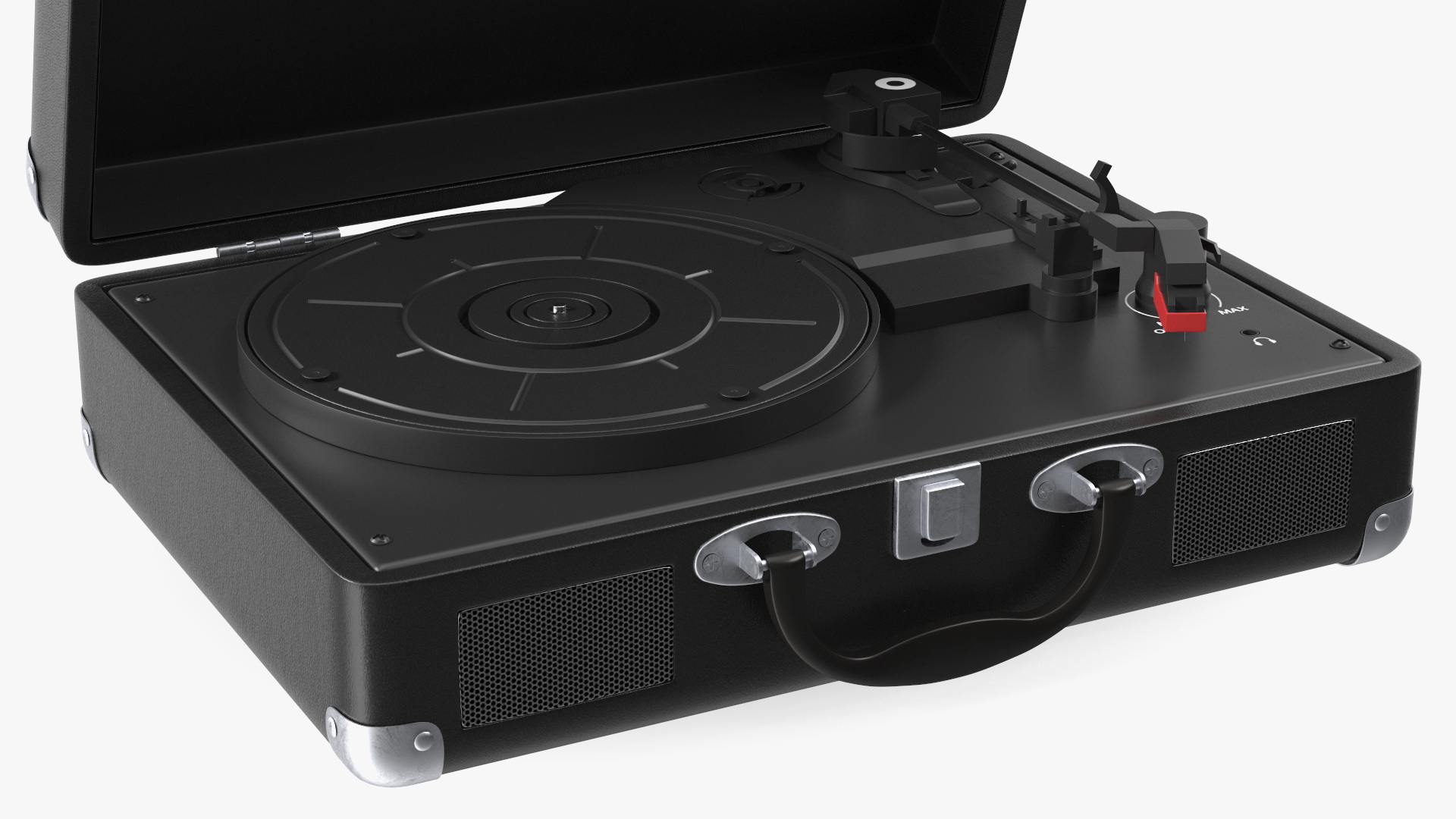 3D Retro Vinyl Record Player Black