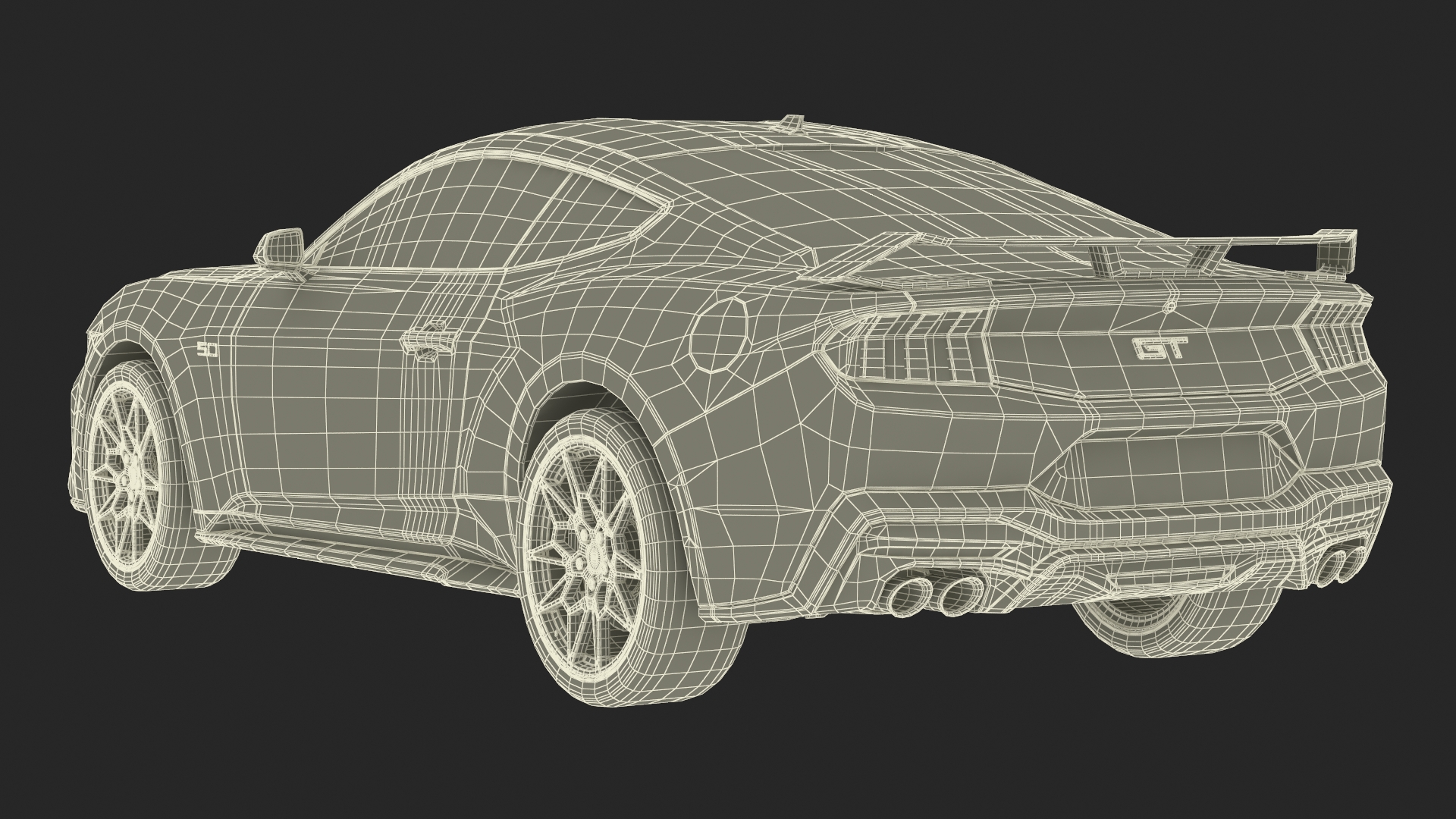 3D model Ford Mustang 2024 on Tow Dolly